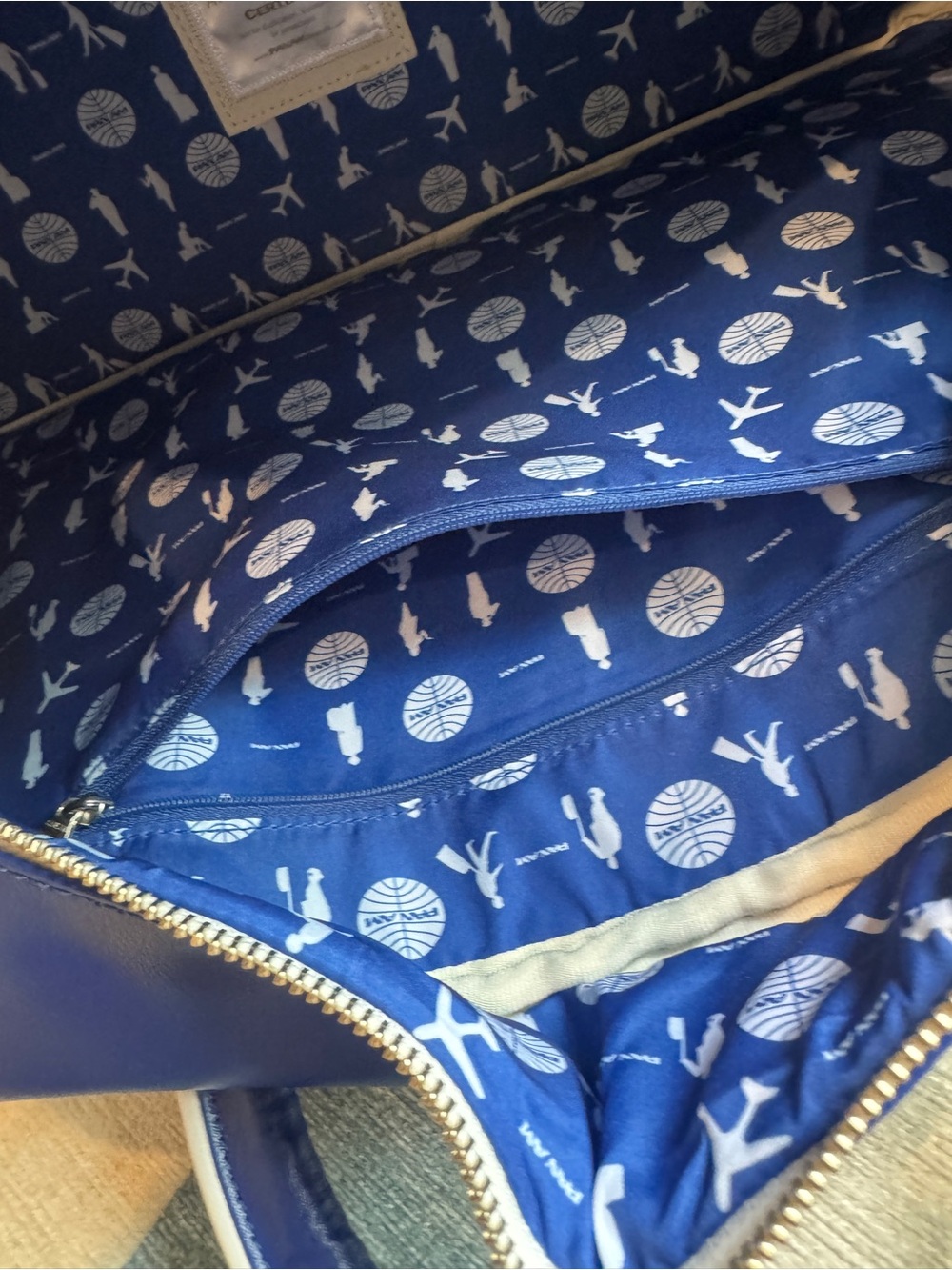 Pan Am Blue Travel Duffel Bag with White Logo - Picture 6 of 9